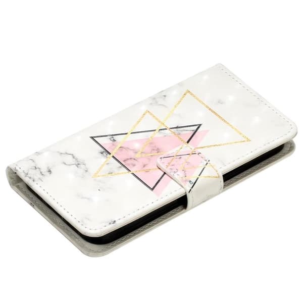 iPhone 14 Pro Max Plånboksfodral 3D Pattern - Triangle Vit