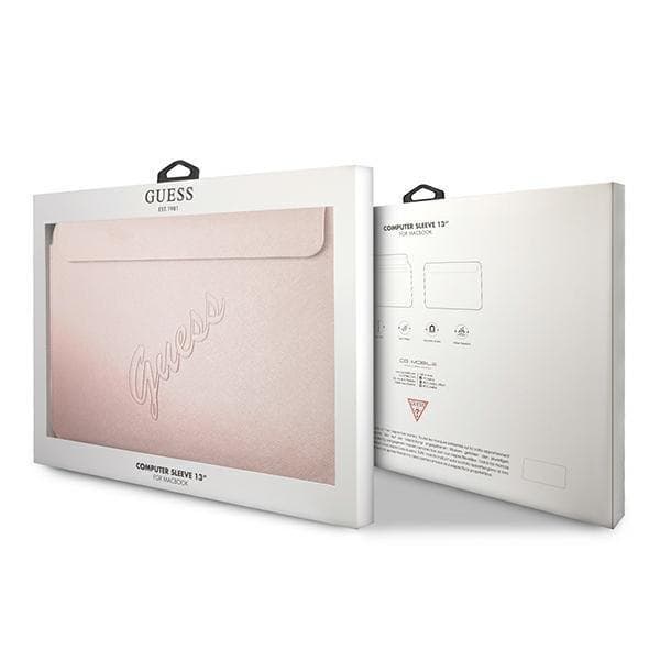 Guess Saffiano Script Computertaske 13" - Lyserød Pink
