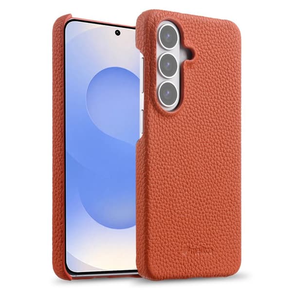 MELKCO Mobilskal för Samsung Galaxy S26 Plus Magnetiskt Äkta läder - Orange
