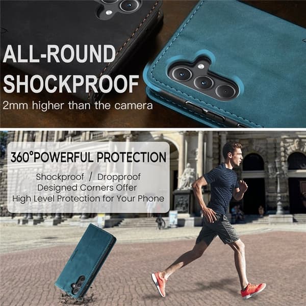 CASEME Galaxy A56 5G Plånboksfodral 013 Series Konstläder - Blå Blå