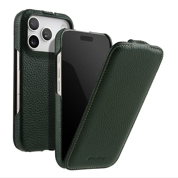 MELKCO Mobilskal till iPhone 17 Pro MagSafe Äkta Läder+PC - Grön