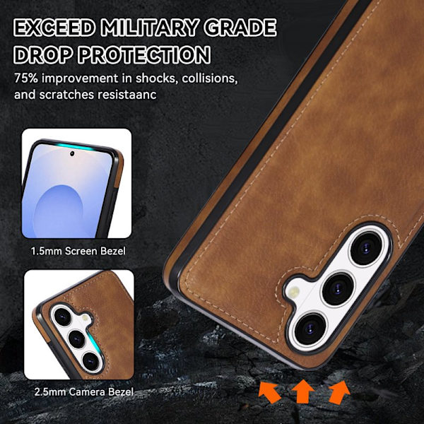Mobilskal för Samsung Galaxy S26 Plus Shockproof PU + TPU - Brun