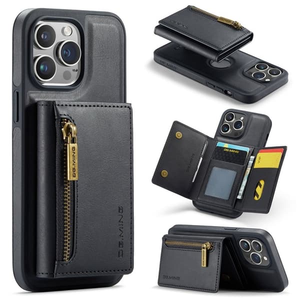 DG.MING M5 Series Mobilskal till iPhone 16 Pro Magnetiskt Konstläder Svart