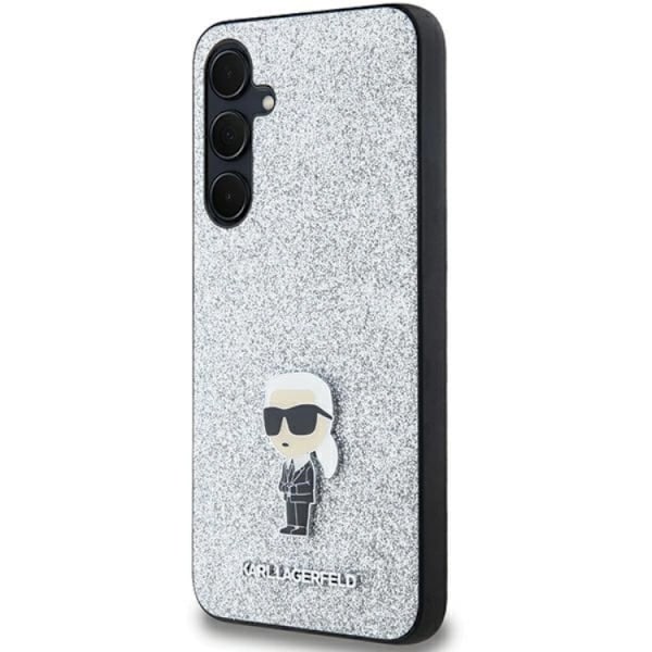 Karl Lagerfeld Galaxy A55 Mobilskal Fixed Glitter Ikonik Logo Metal