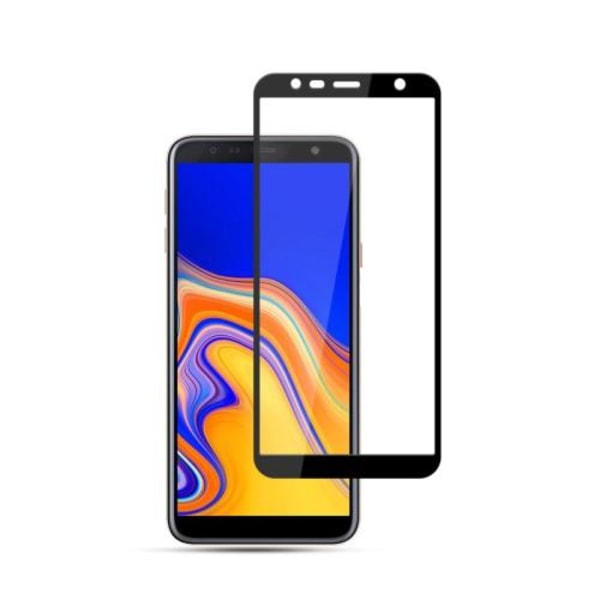 Karkaistu lasi näytönsuoja Samsung Galaxy J4 Plus -puhelimelle - musta Black