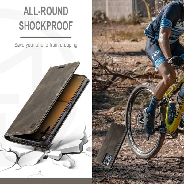 AUTSPACE A01 Mobilskal för Xiaomi 12 Lite 5G - Äkta läder - Brun