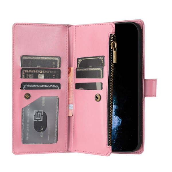 Plånboksfodral för Samsung Galaxy S26 Plus Konstläder Stativ - Rosa
