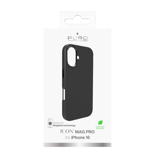 Puro Mobilskal till iPhone 16 Magsafe Icon Pro Silikon - Svart Black