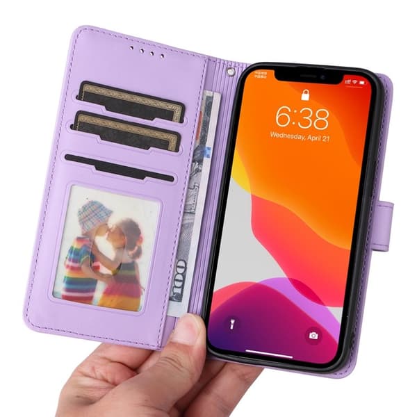 BETOPNICE iPhone 12 / 12 Pro Plånboksfodral - Avtagbart Konstläder - Lila