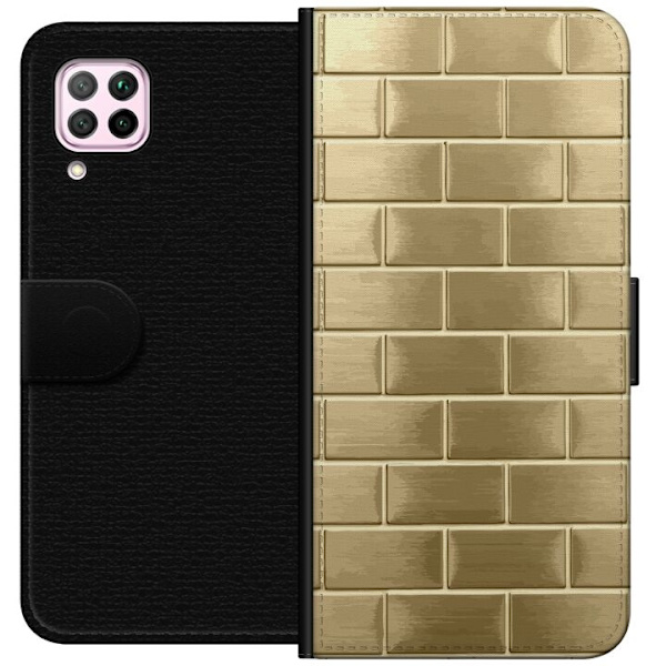Plånboksfodral till Huawei P40 lite med Gyllene Murstenar