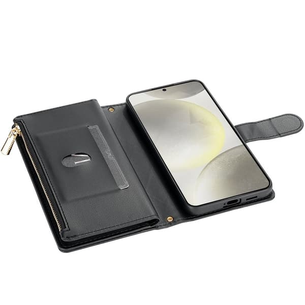 Samsung Galaxy S26 Ultra Plånboksfodral Konstläder Rhombus - Svart