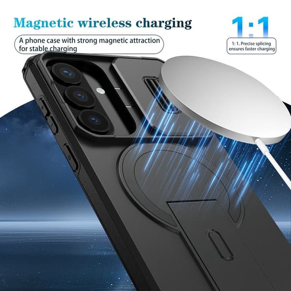 Mobilskal för Samsung Galaxy S26 Plus Magnetiskt Kickstand PC + TPU - Svart