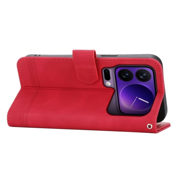 DIERFENG DF-03 Plånboksfodral för Xiaomi 17 Pro Konstläder - Röd