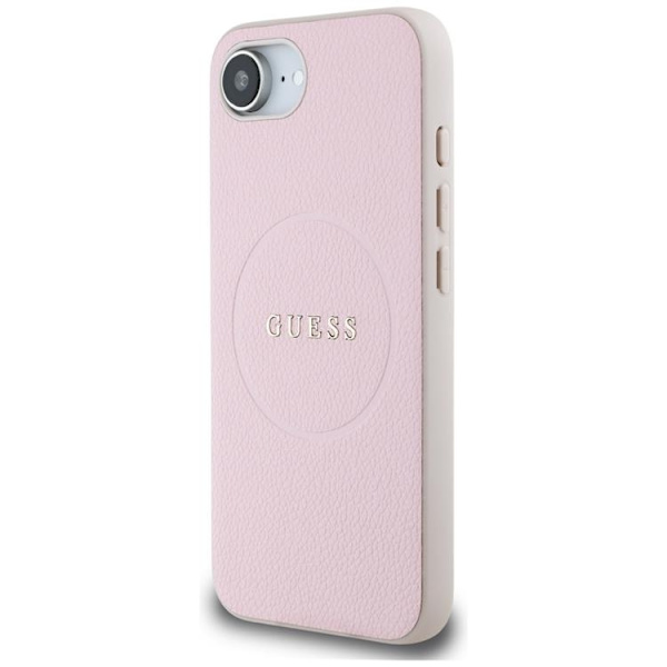 Guess Mobilskal till iPhone 16e MagSafe Grained Ring - Rosa Rosa