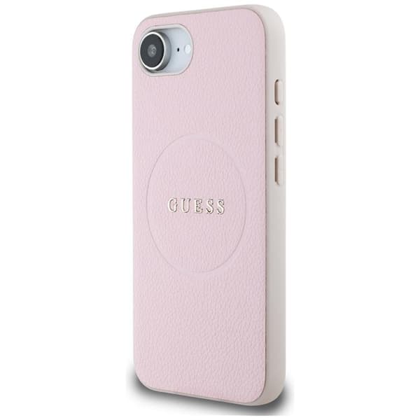 Guess Telefontaske til iPhone 16e MagSafe Kornet Ring - Lyserød Rosa