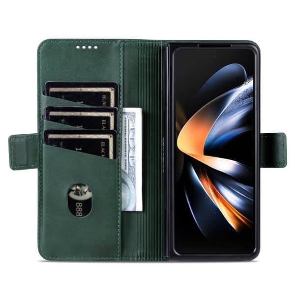 AZNS Samsung Galaxy Z Fold6 Plånboksfodral Konstläder - Grön