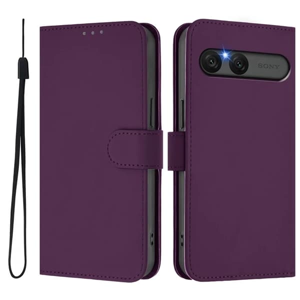 Sony Xperia 10 VII Plånboksfodral Solid Color Konstläder - Voilet Lila