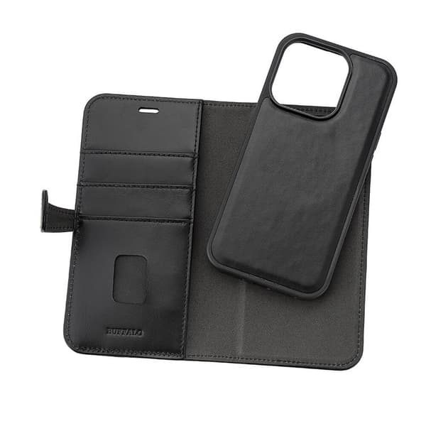 Buffalo iPhone 15 Pro Lompakkokotelo 3 Korttia Magsafe - Musta Black