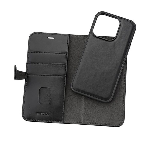 Buffalo iPhone 15 Pro Pungetui 3 Kort Magsafe - Sort Black