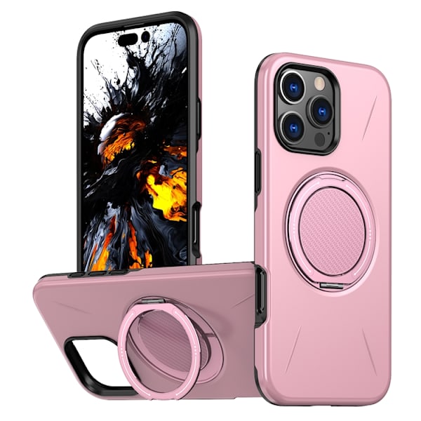 Mobilskal till iPhone 16 Pro MagSafe Rotating Kickstand TPU + PC Rosa