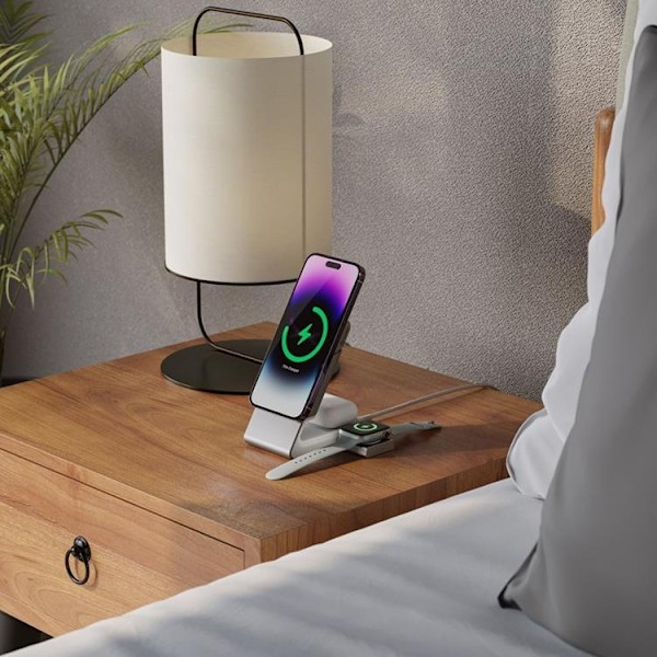 ALOGIC 3-in-1 Trådlös Laddare Magsafe iPhone - Apple Watch - AirPods - Vit
