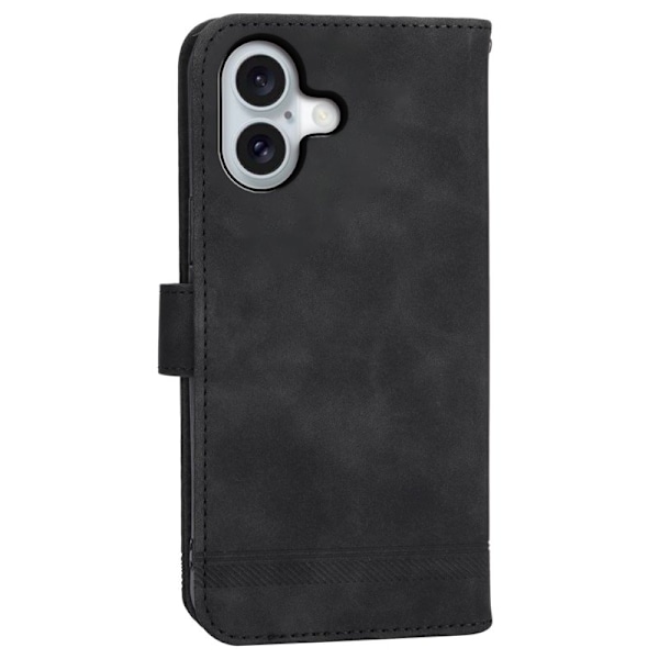 DIERFENG DF-03 iPhone 16 Plånboksfodral Anti-Drop Konstläder - Svart