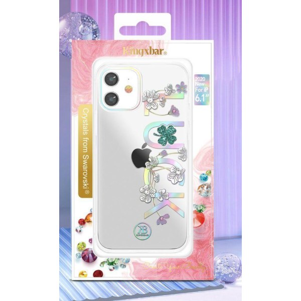 Kingxbar Lucky Series cover dekoreret iPhone 12 mini gennemsigtig