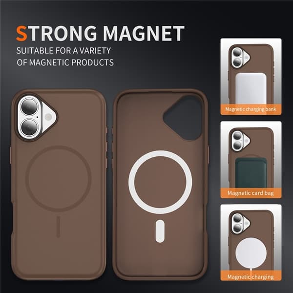 Mobilskal till iPhone 17 MagSafe PC + TPU Shockproof - Brun Brun