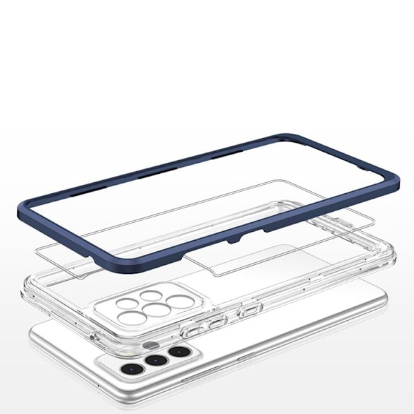 Galaxy A13 5G Skal Clear 3in1 Frame Gel - Blå