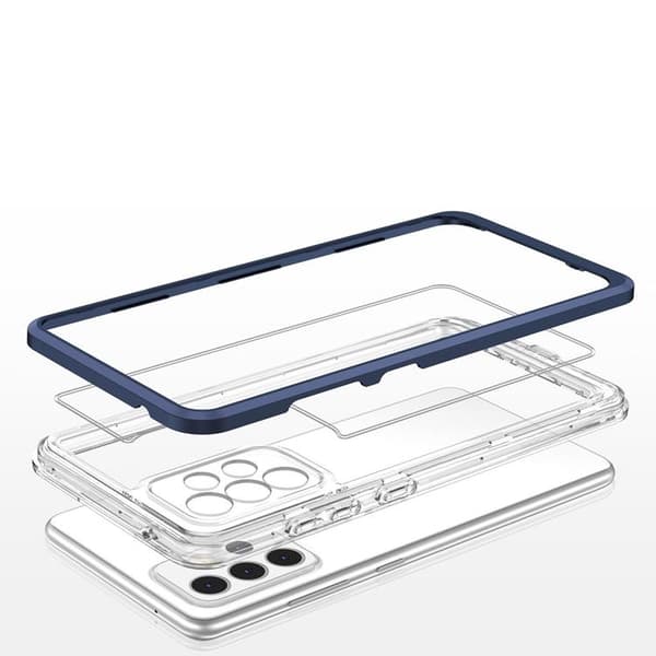 Galaxy A13 5G Skal Clear 3in1 Frame Gel - Blå Blå