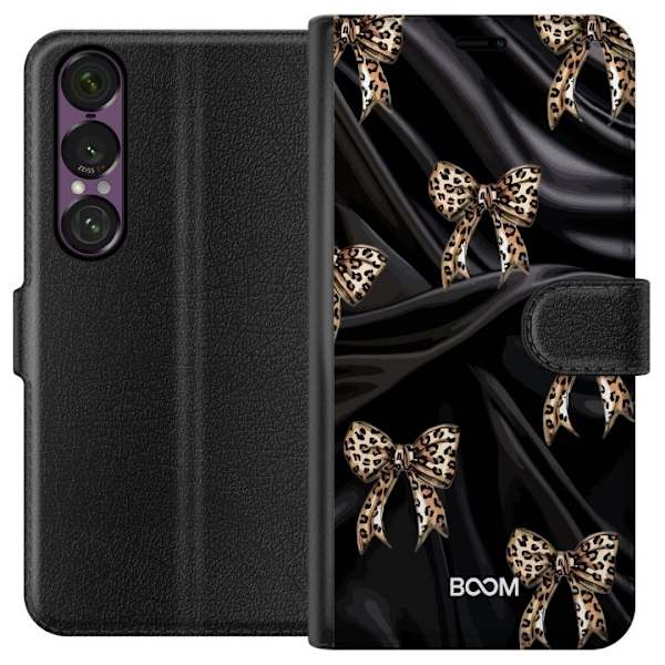 Pung etui til Sony Xperia 1 VII med Leopard Bow