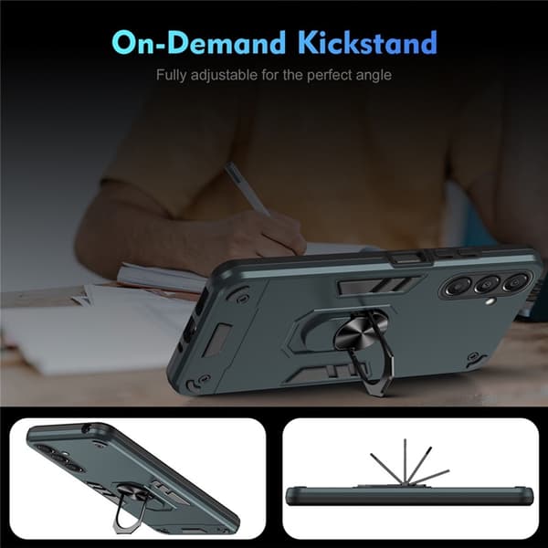 Mobilskal till Galaxy A17 Med Ring Kickstand Drop Defend - Grön Grön