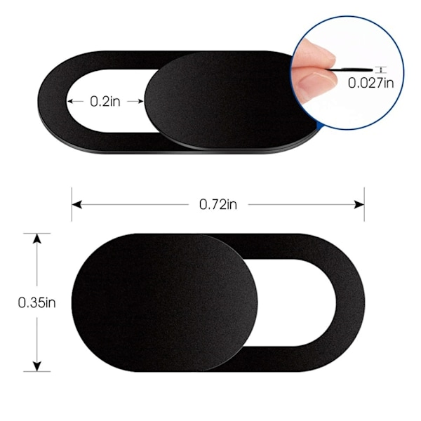 Spyslide Kameralinsskydd - säkra din webkamera - 3 Pack - Svart Svart