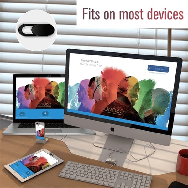 Spyslide Kameralinsebeskyttelse - sikr dit webcam - 3-pak - Sort Black