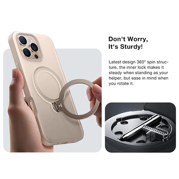 TORRAS Mobilskal till iPhone 16 Pro Max Magsafe Ringhållare - Svart