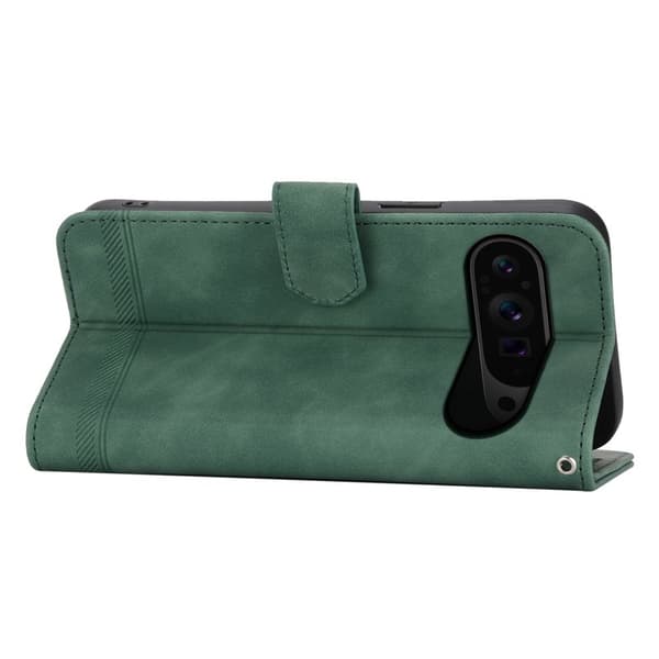 DIERFENG DF-03 Flip Plånboksfodral Google Pixel 9 Pro XL - Äkta läder - Grön