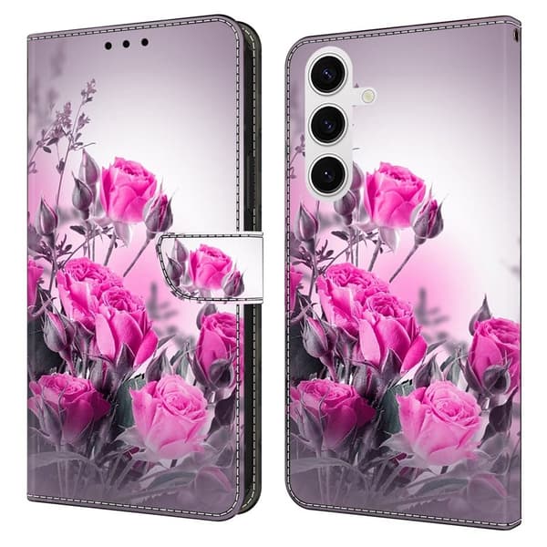 Samsung Galaxy S26 Plus Plånboksfodral Ställning Konstläder - Blommor