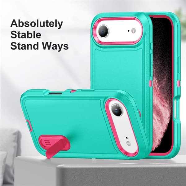 Mobilskal till iPhone Air Kickstand Silikon - ljusgrön/Rosa Rosa