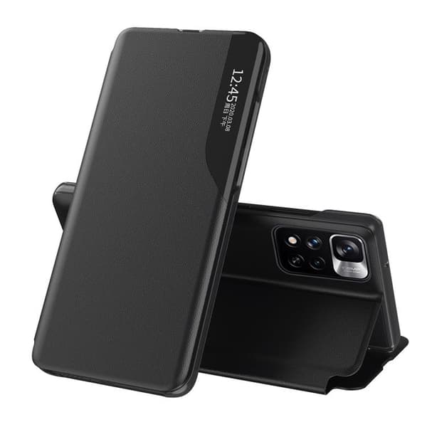 Eco Læder View Cover Xiaomi Poco X4 NFC 5G - Sort Black