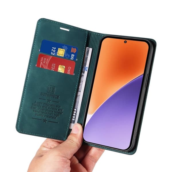 BETOPNICE 003 för Xiaomi 15 Plånboksfodral Konstläder - Grön