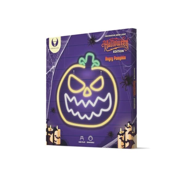 Forever Light Neon LED PLEXIANGRY PUMPKIN FPNE14 - Gul/Vit Gul