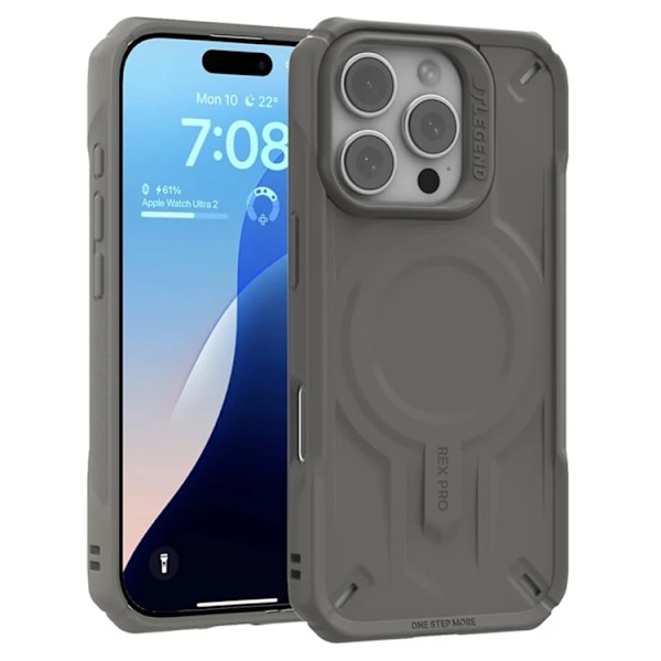 JTLEGEND REX Mobilskal till iPhone 16 Pro Max Magsafe Shockproof - Grå Grå