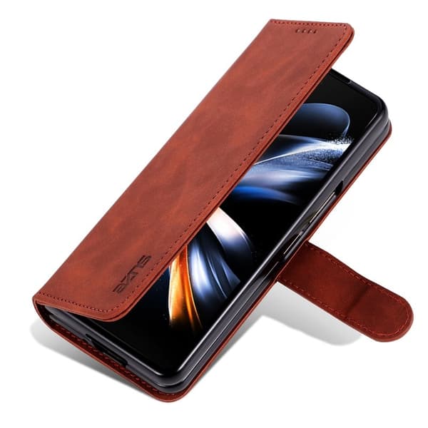 AZNS Samsung Galaxy Z Fold6 Plånboksfodral Konstläder - Brun