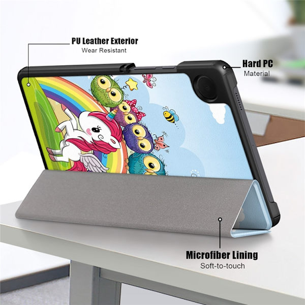 Galaxy Tab A9 Fodral Pattern Printing Tri-fold Konstläder Häst