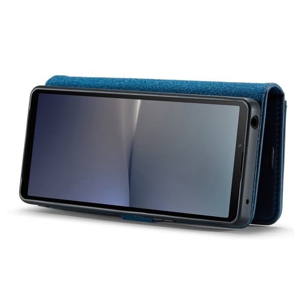 DG.MING Detachable Magnetic Plånboksfodral Äkta Läder för Sony Xperia 10 V - Blå