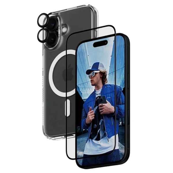 PanzerGlass 3-in-1 Skyddspaket iPhone 16 Transparent
