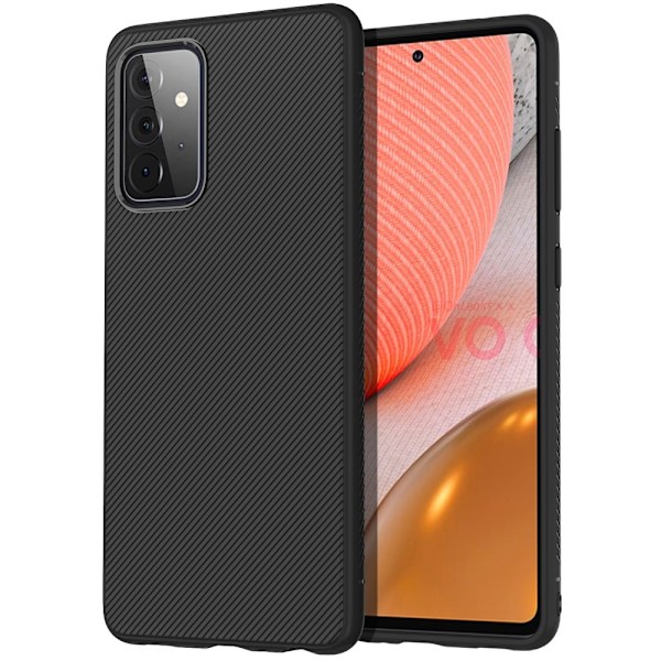 Twill Texture flexicase cover til Galaxy A72 5G - Sort Black