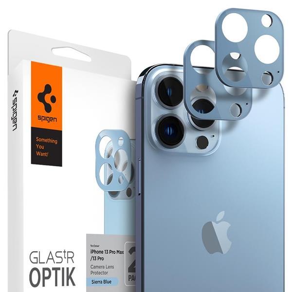 Spigen Optik.tr Kameralinsskydd i Härdat Glas 2-Pack iPhone 13 Pro/13 Pro Max Blå