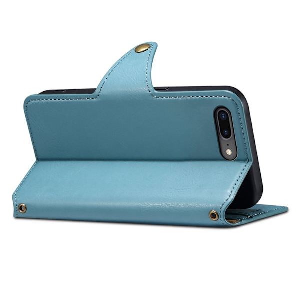 DENIOR iPhone 7 Plus / 8 Plus Plånboksfodral Konstläder - Blå