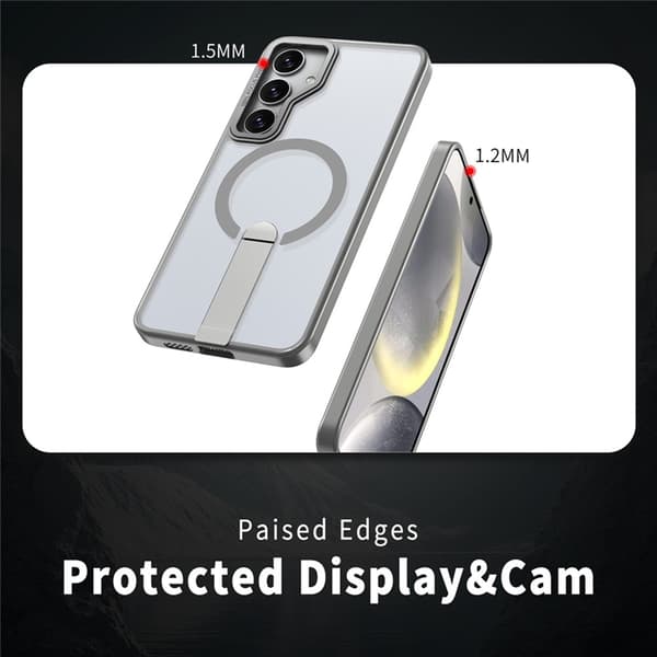 Mobilskal till Galaxy S25 Plus/S24 Plus MagSafe Kickstativ Acrylic Grå